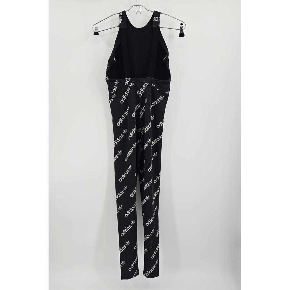Adidas‎ Originals Women's Logomania Monogram Print Catsuit Jumpsuit Black XS - Picture 5 of 14
